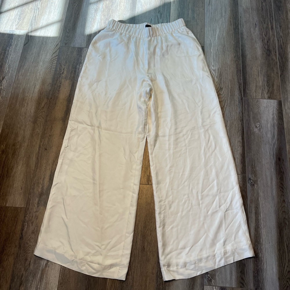 NWT Ann Taylor 100% Silk White Pants